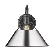  3306-1W BLK-CH - Orwell BLK 1 Light Wall Sconce in Matte Black with Chrome shade